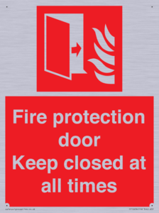Fire protection door Keep closed at all times